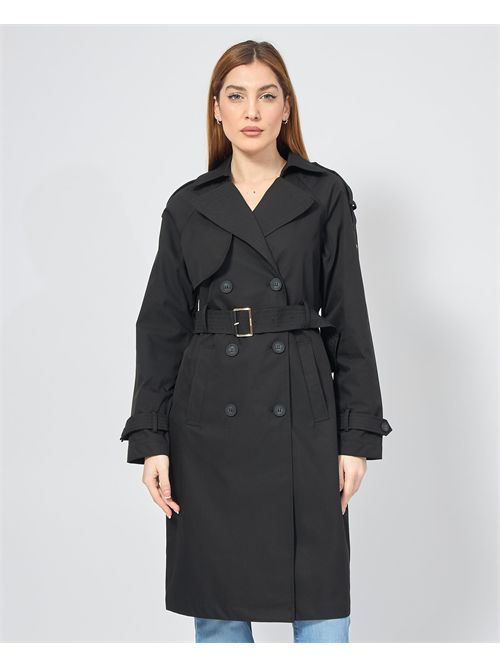 Yes Zee women's double-breasted trench coat with belt YES ZEE | O402-KZ000801